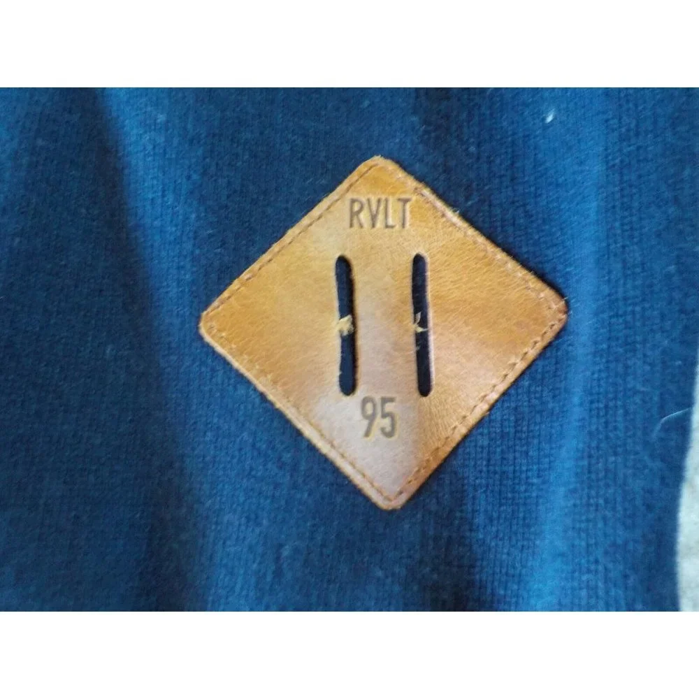 Revolution RVLT Hooded Pullover Sweatshirt Hoodie Fleece Lined Dk Blue - Picture 3 of 7